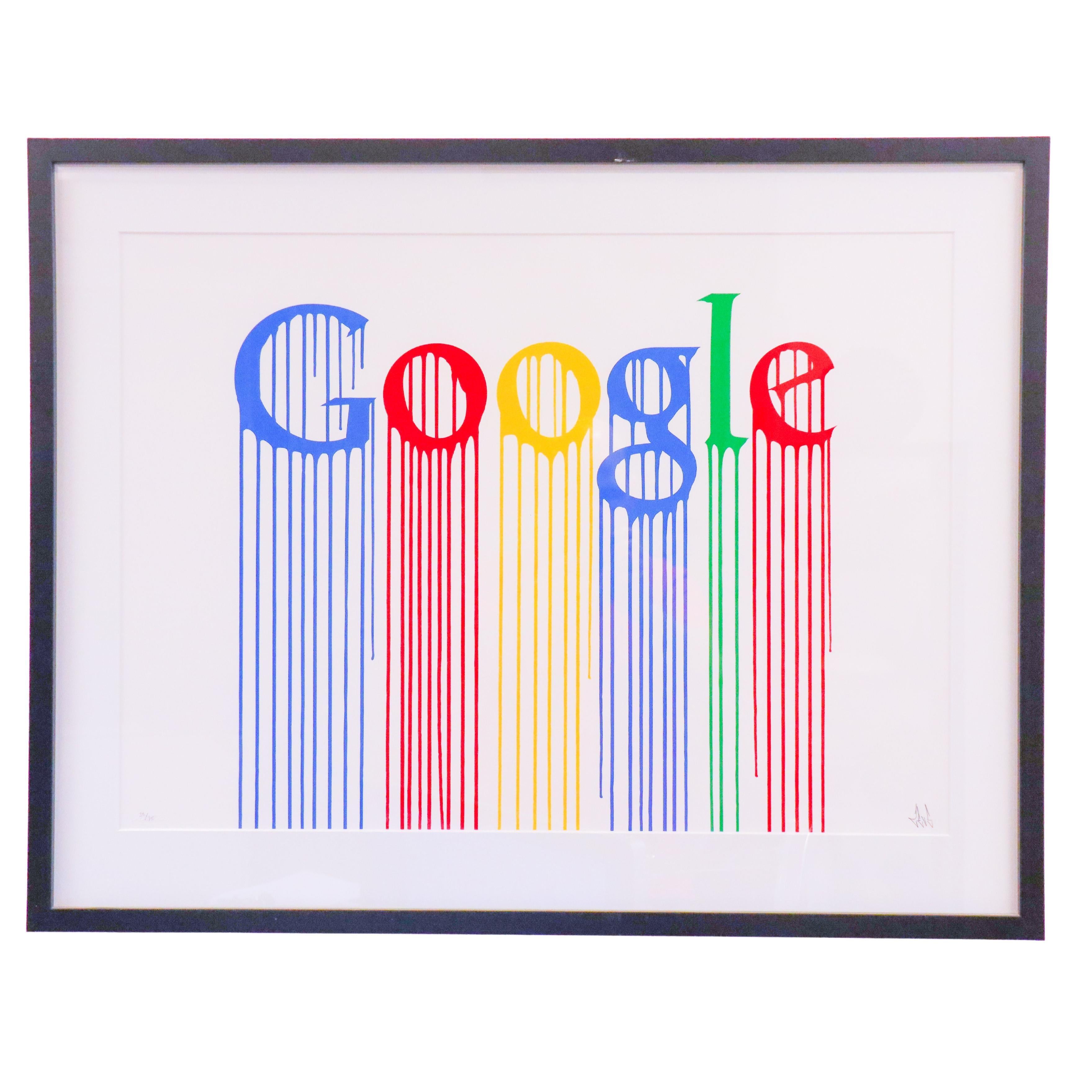 ZEVS, Lithograph 30/75, Liquidated Google-logo French Contemporary Street artist For Sale