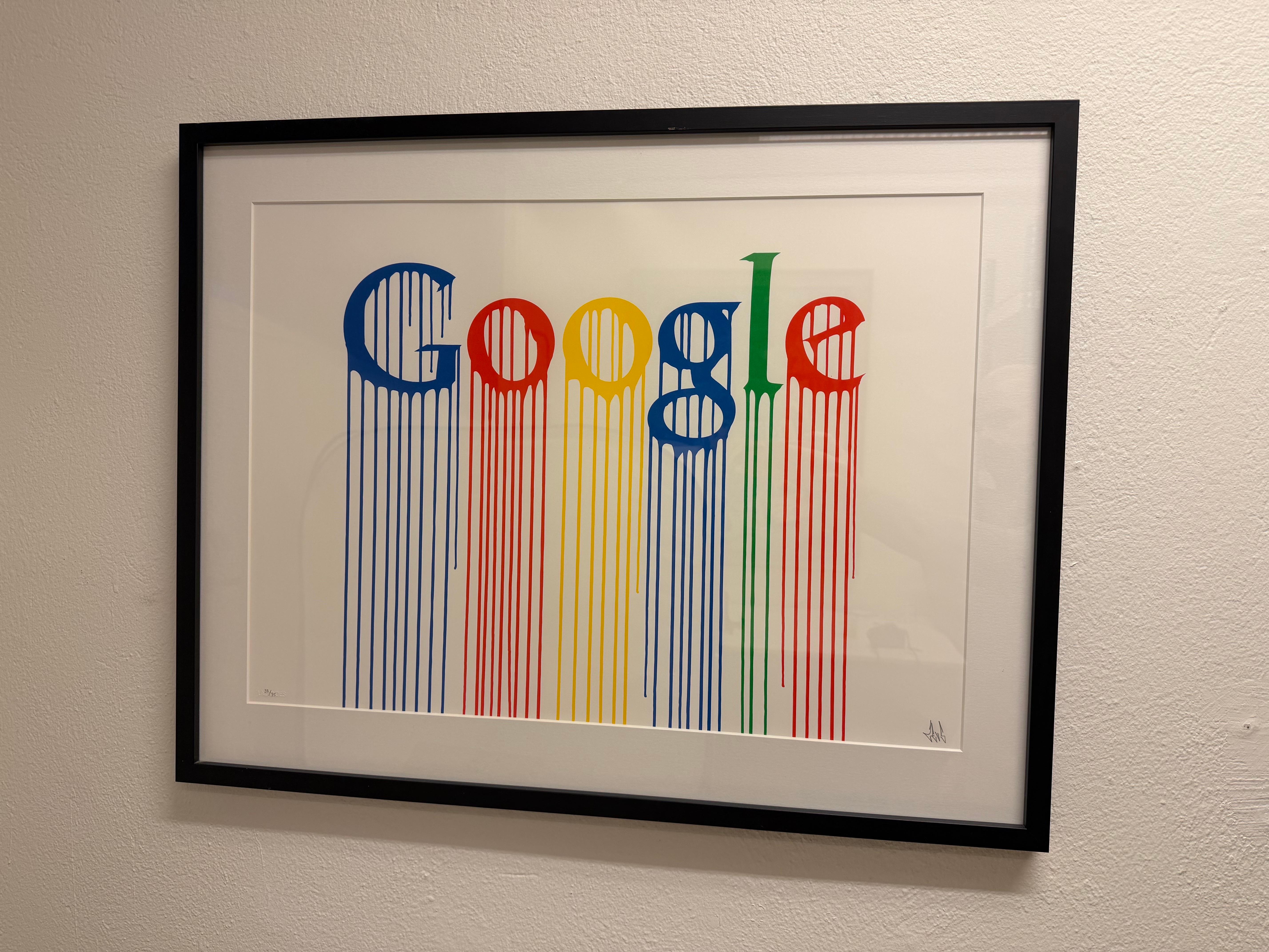 ZEVS, Lithographie 30/75, Liquidated Google-Logo, Französischer zeitgenössischer Straßenkünstler im Angebot 2