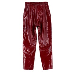 Zeynep Arcay Red Patent Leather Trousers US 0-2