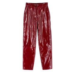 Zeynep Arcay Red Patent Leather Trousers US 0-2