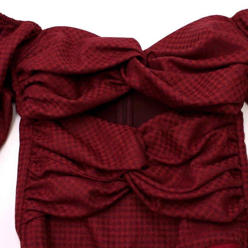 Zeynep Arcay Red Plaid Wool Bodysuit US 0-2 4