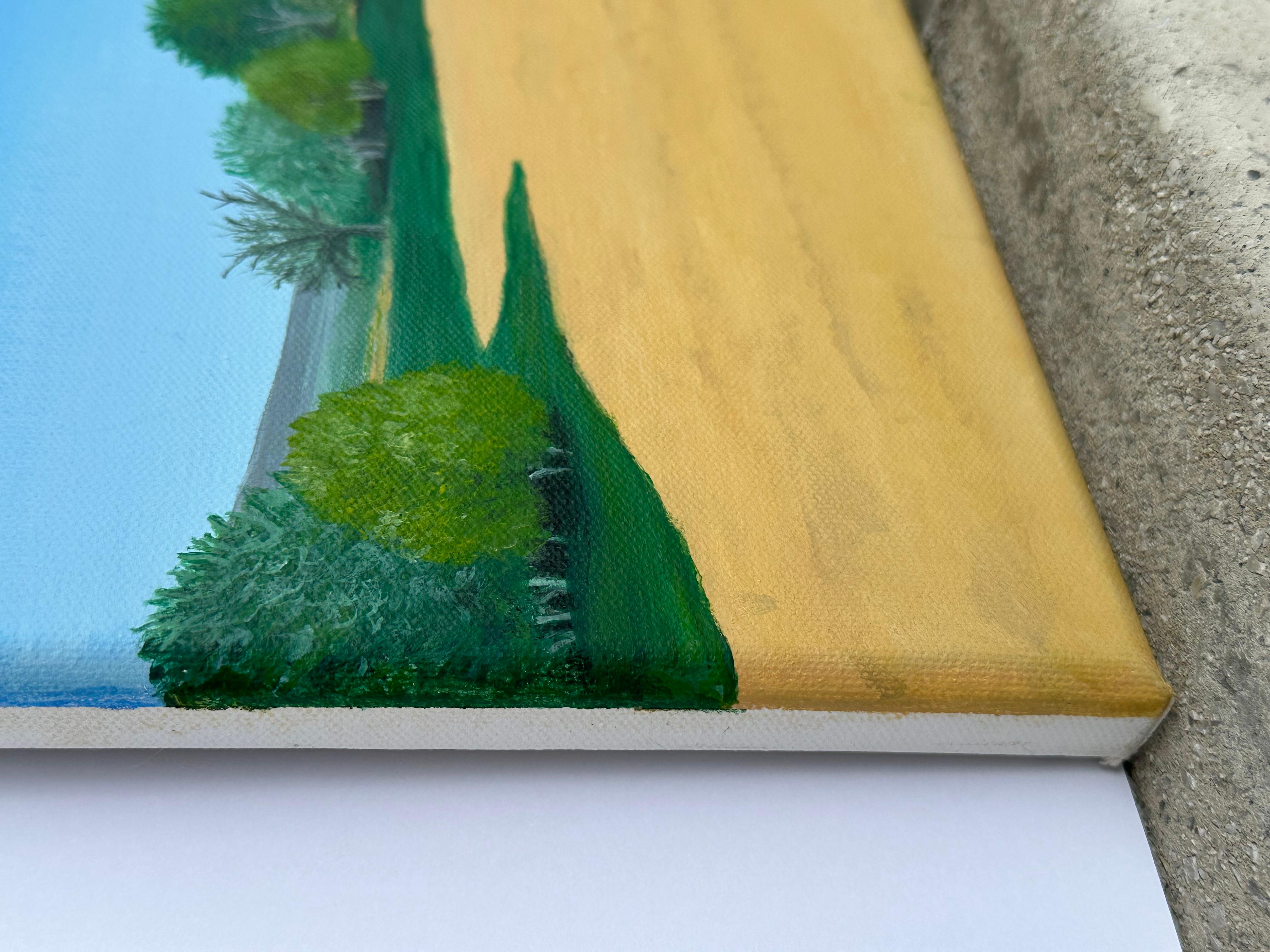 Capela do Monte Chapel, Originalgemälde – Painting von Zeynep Genc