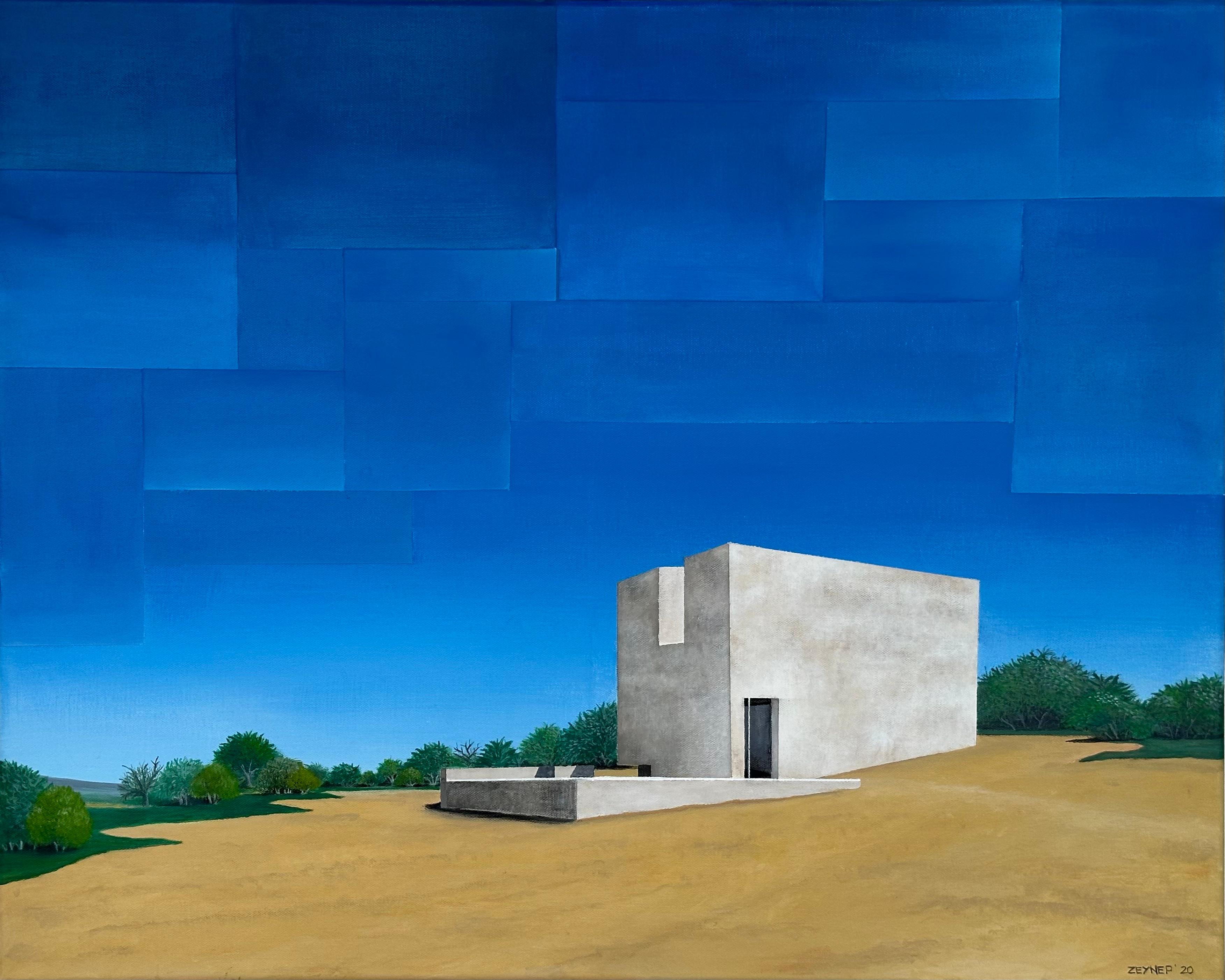 Zeynep Genc Interior Painting – Capela do Monte Chapel, Originalgemälde