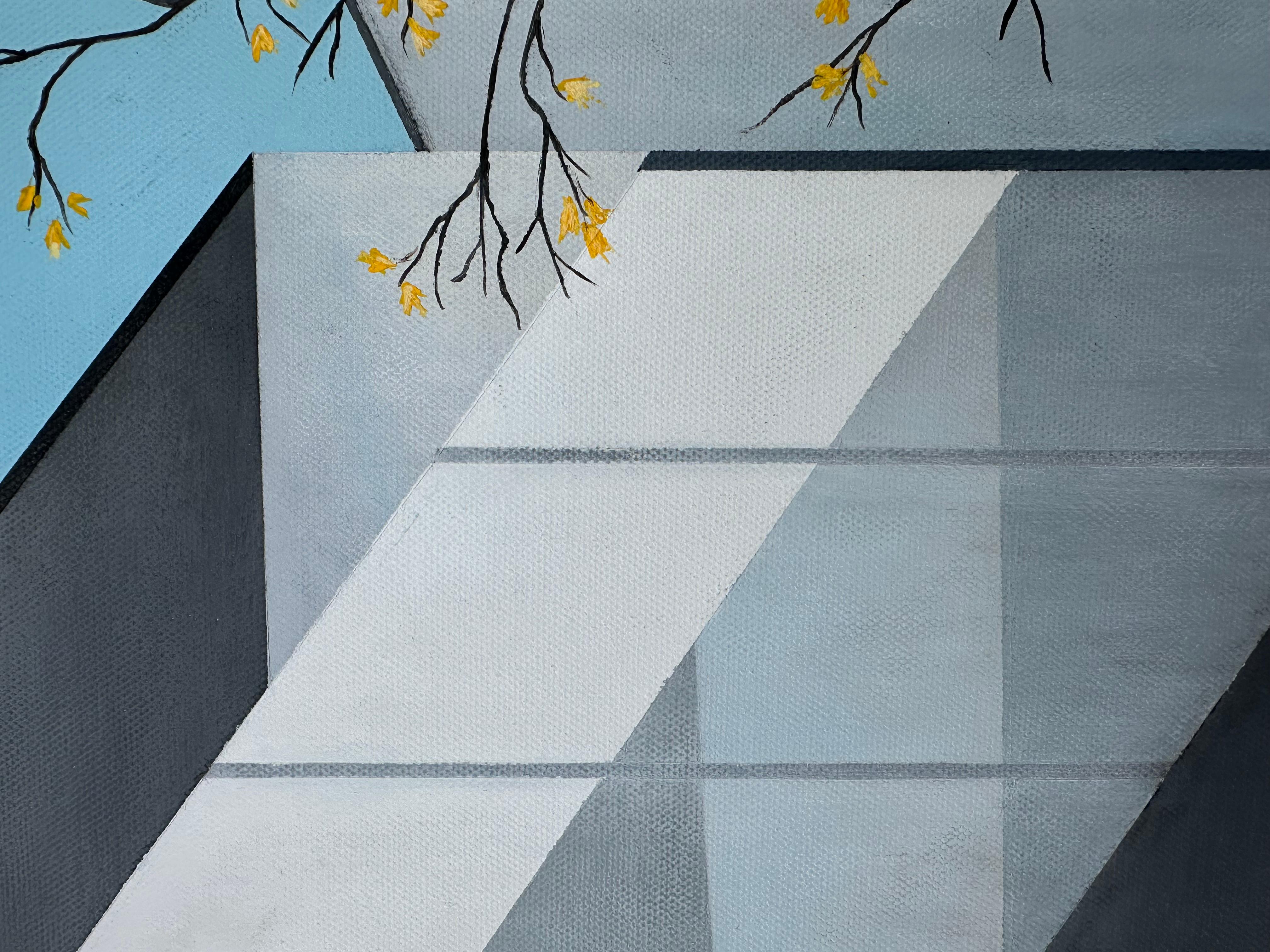 Außenbereich#2, Originalgemälde (Blau), Interior Painting, von Zeynep Genc