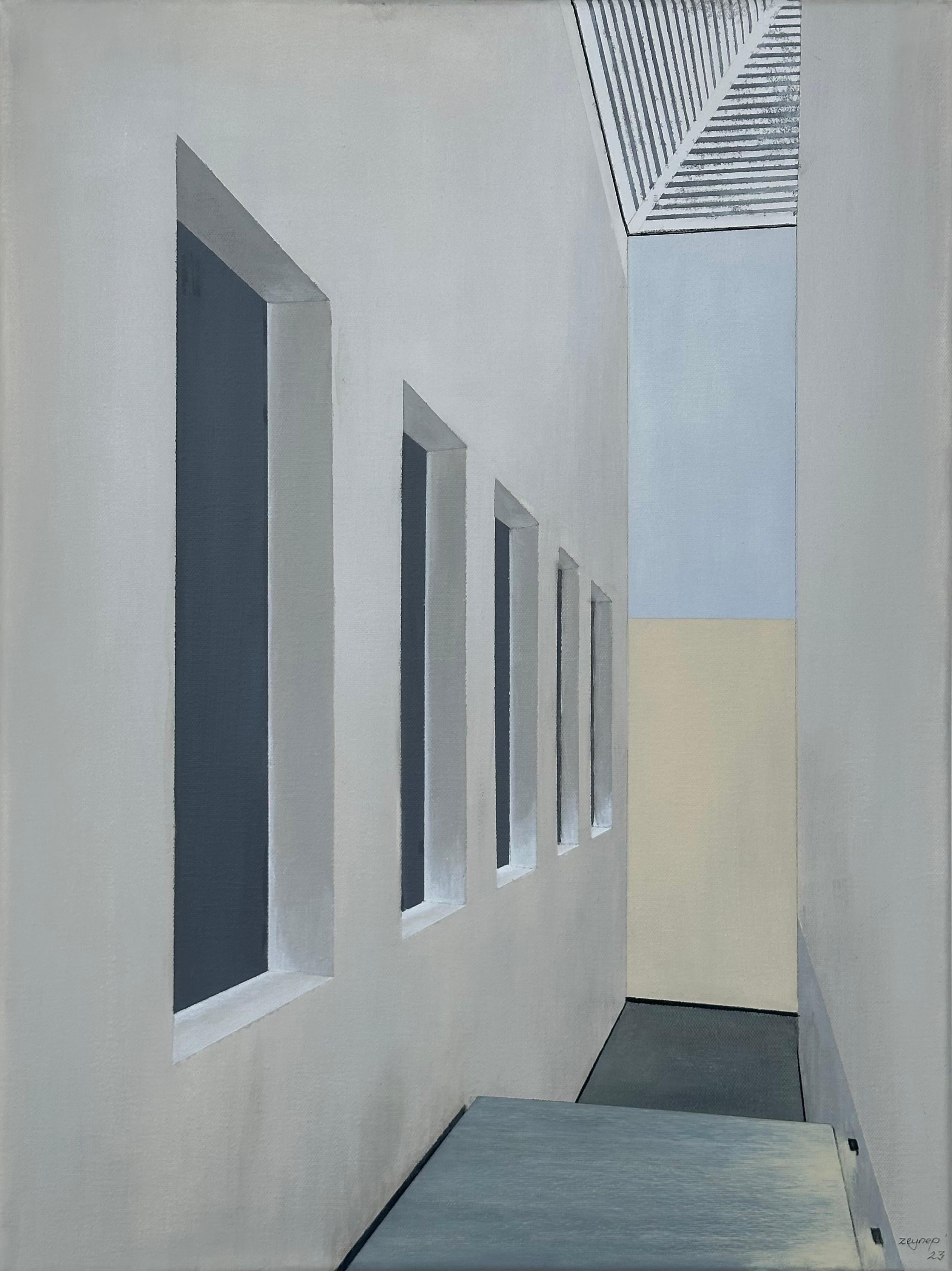 Zeynep Genc Interior Painting – Innenraum#1 Fenster, Originalgemälde