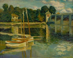 Zeyu Zhang Unsigned Original Oil On Canvas "Boat"