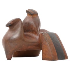Zezoo Animal & Rider – Abstract Cast Iron Sculpture by Gertraude Zebe, 1/5, 1997