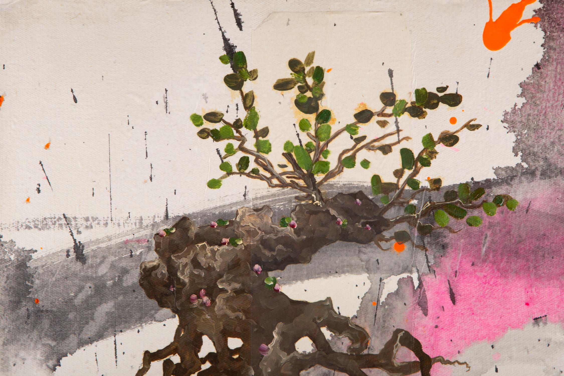 Zhan Yang Zeitgenössische Kunst Original Mixed Media „Rootless Tree 3“ im Angebot 1