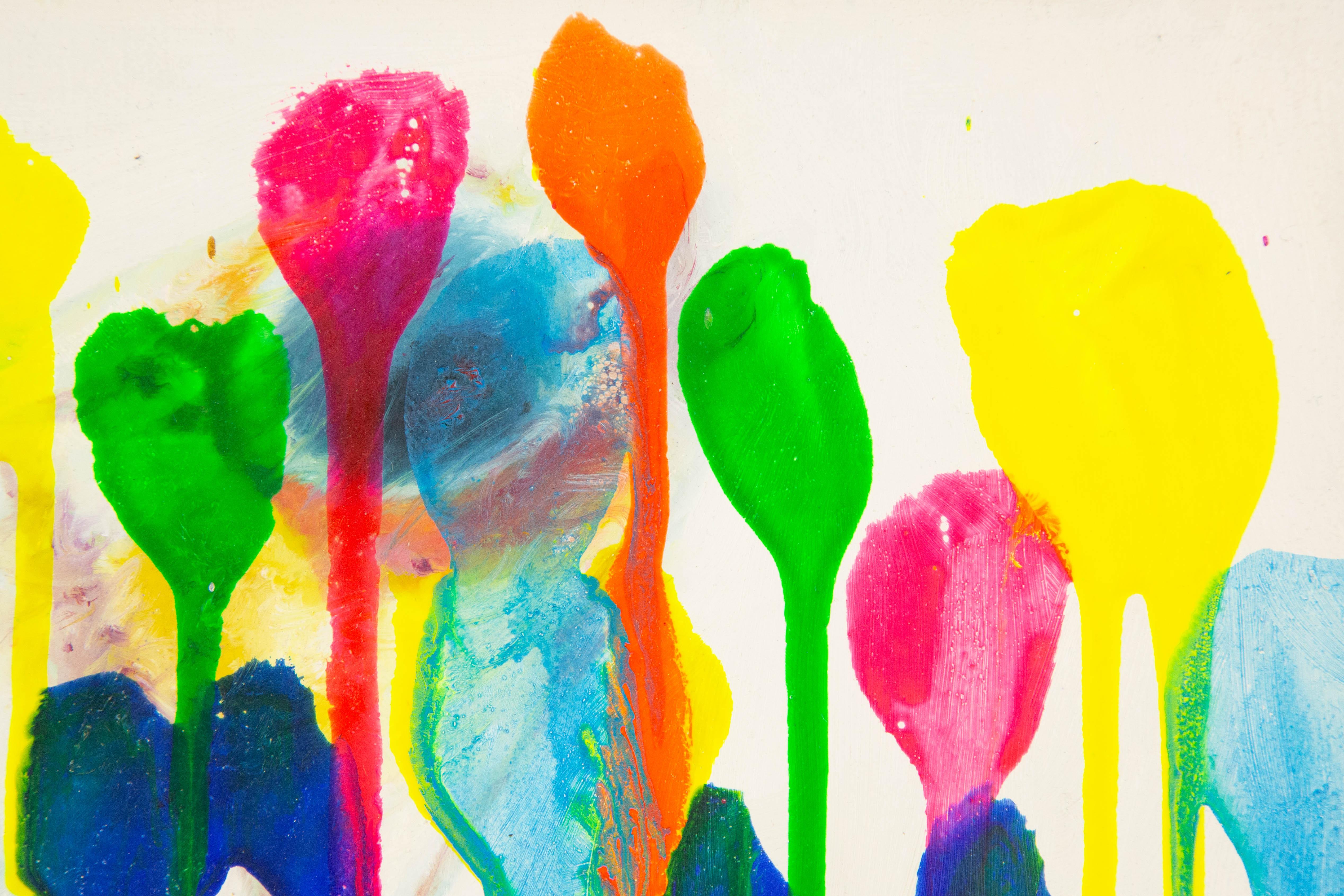 Zhan Yang Floral Original Acrylic On Canvas 