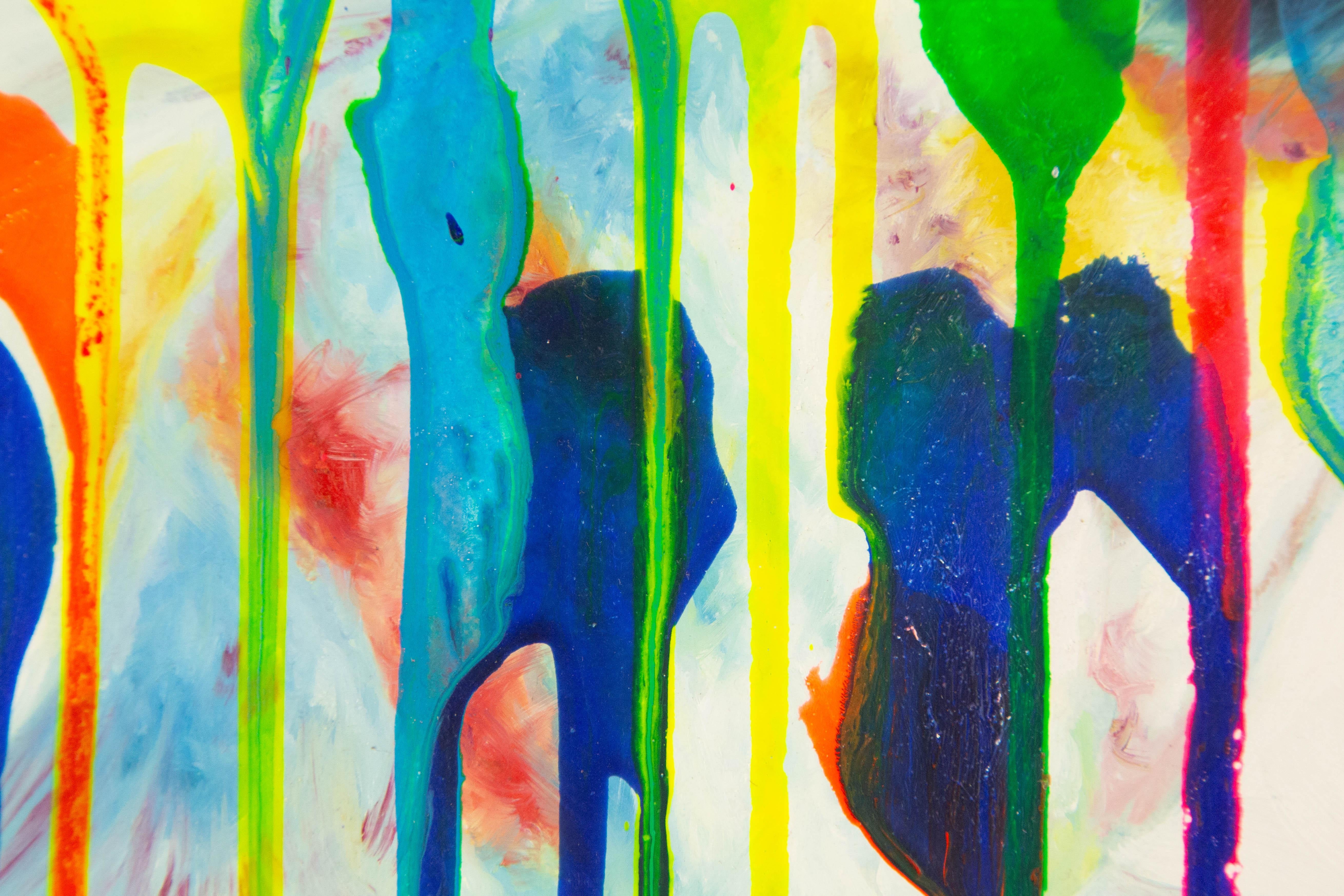 Zhan Yang Floral Original Acrylic On Canvas 