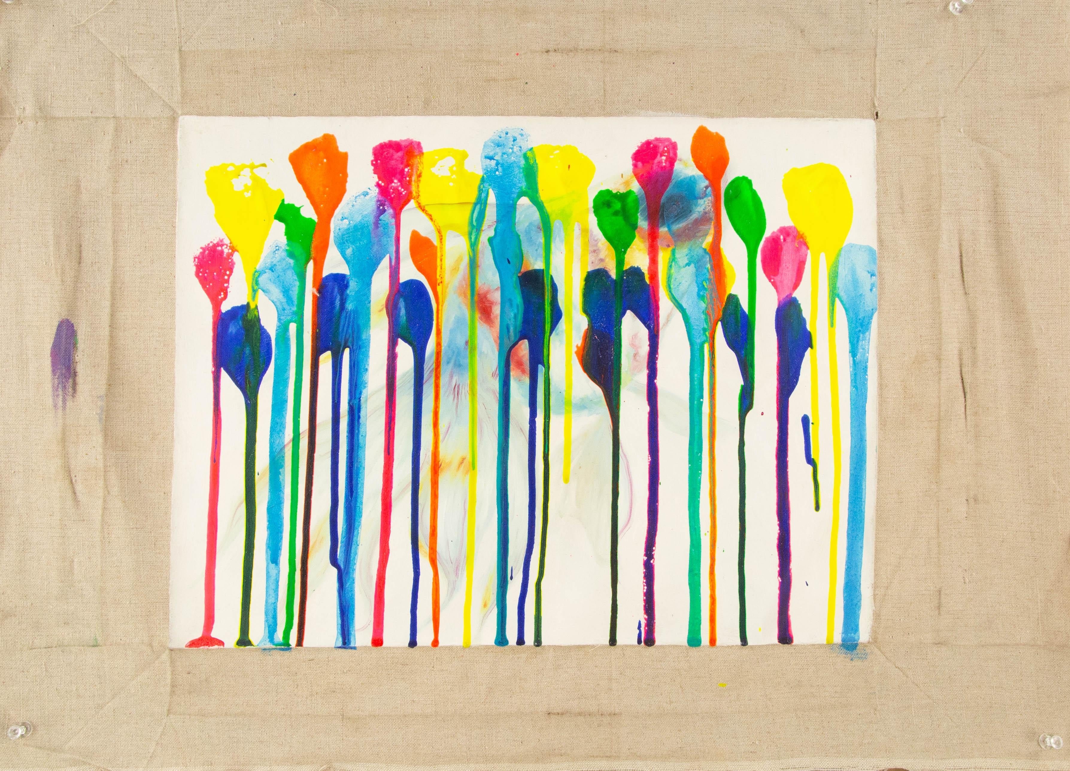 Zhan Yang Floral Original Acrylic On Canvas 