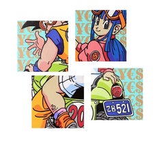 Japanese Cartoon - Dragonball Bulma and Son Goku - pop art painting
