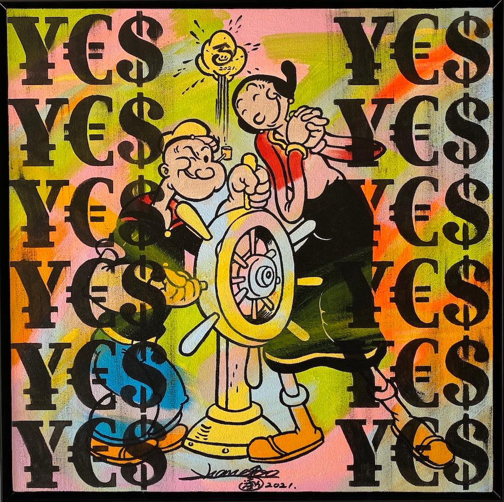 Zhang Bo Japanese Cartoon Popeye Olive Oyl pop art painting For