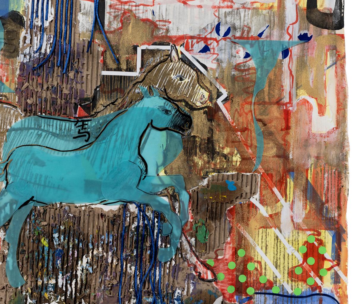 Mixed Media Painting
Title: Series Beasts of Burden No. 9
Dimension: 82 x 61 cm 
Material: Mixed Media 
Date: 2022

Artist Biography 
Zhang Chunyang was born in 1975 in Changchun, Jilin. She earned her B.F.A at Jilin University of Arts in 1999, and