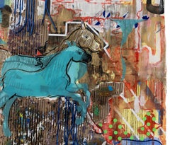 Mixed Media abstract painting- by contemporary artist Zhang Chunyang