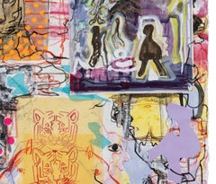 Mixed Media abstract painting- by contemporary artist Zhang Chunyang