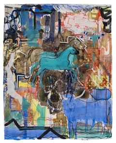 Mixed Media abstract painting- by contemporary artist Zhang Chunyang