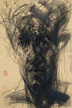 No. 172 by Hongyu Zhang - Contemporary portrait painting, mixed media