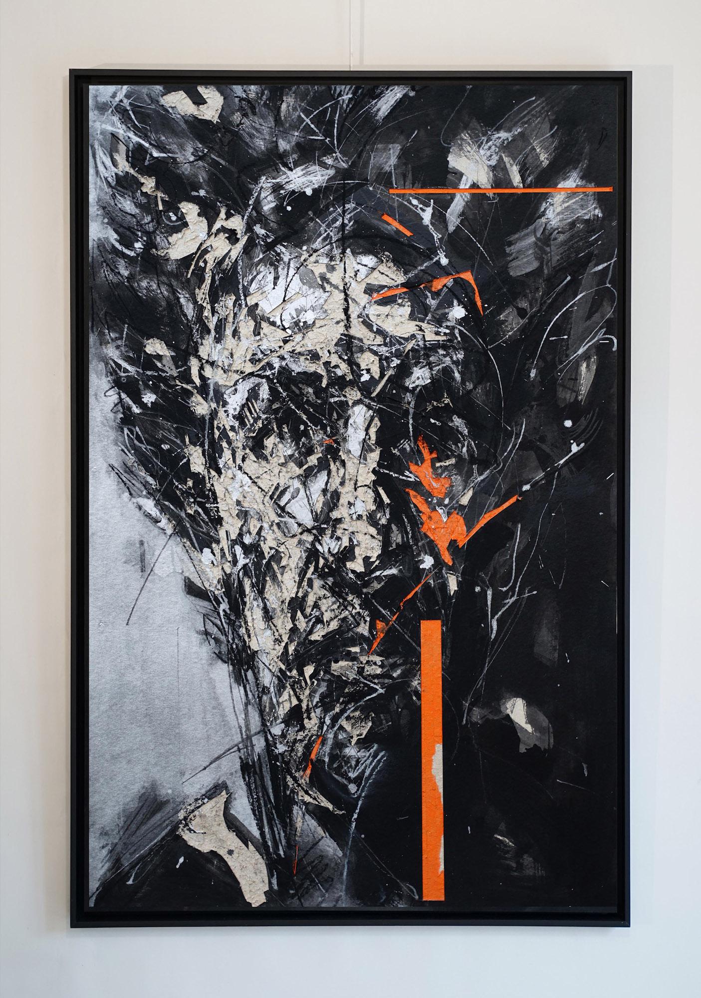 No. 217 by Hongyu Zhang - Contemporary portrait painting, mixed media - Black Figurative Painting by Zhang Hongyu