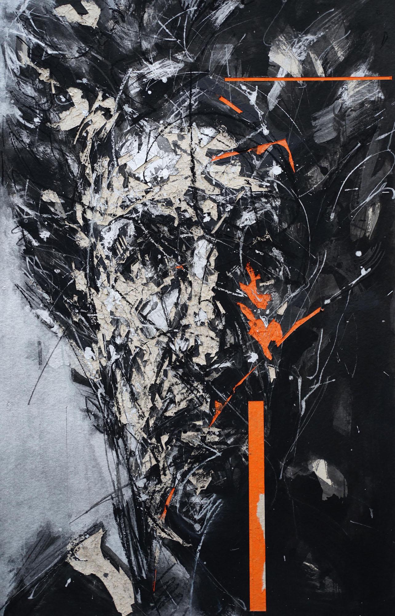 Zhang Hongyu Figurative Painting - No. 217 by Hongyu Zhang - Contemporary portrait painting, mixed media