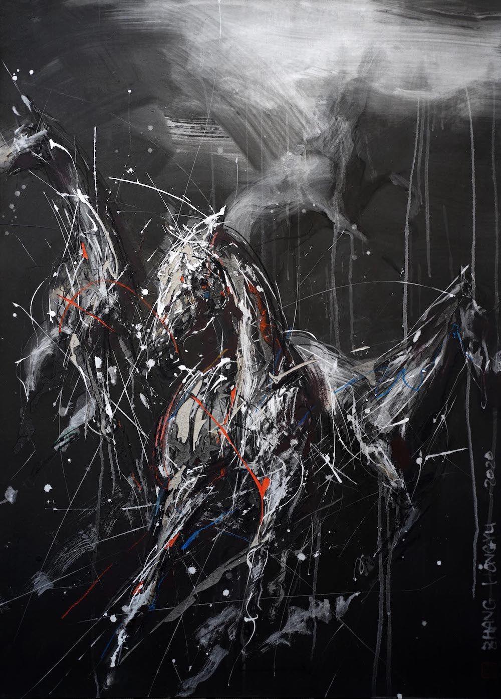 Nocturnal Melody 20 by Zhang Hongyu - Contemporary animal painting, abstract