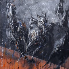 Nocturnal Melody 23 by ZHANG Hongyu - Animal Painting (Horses)