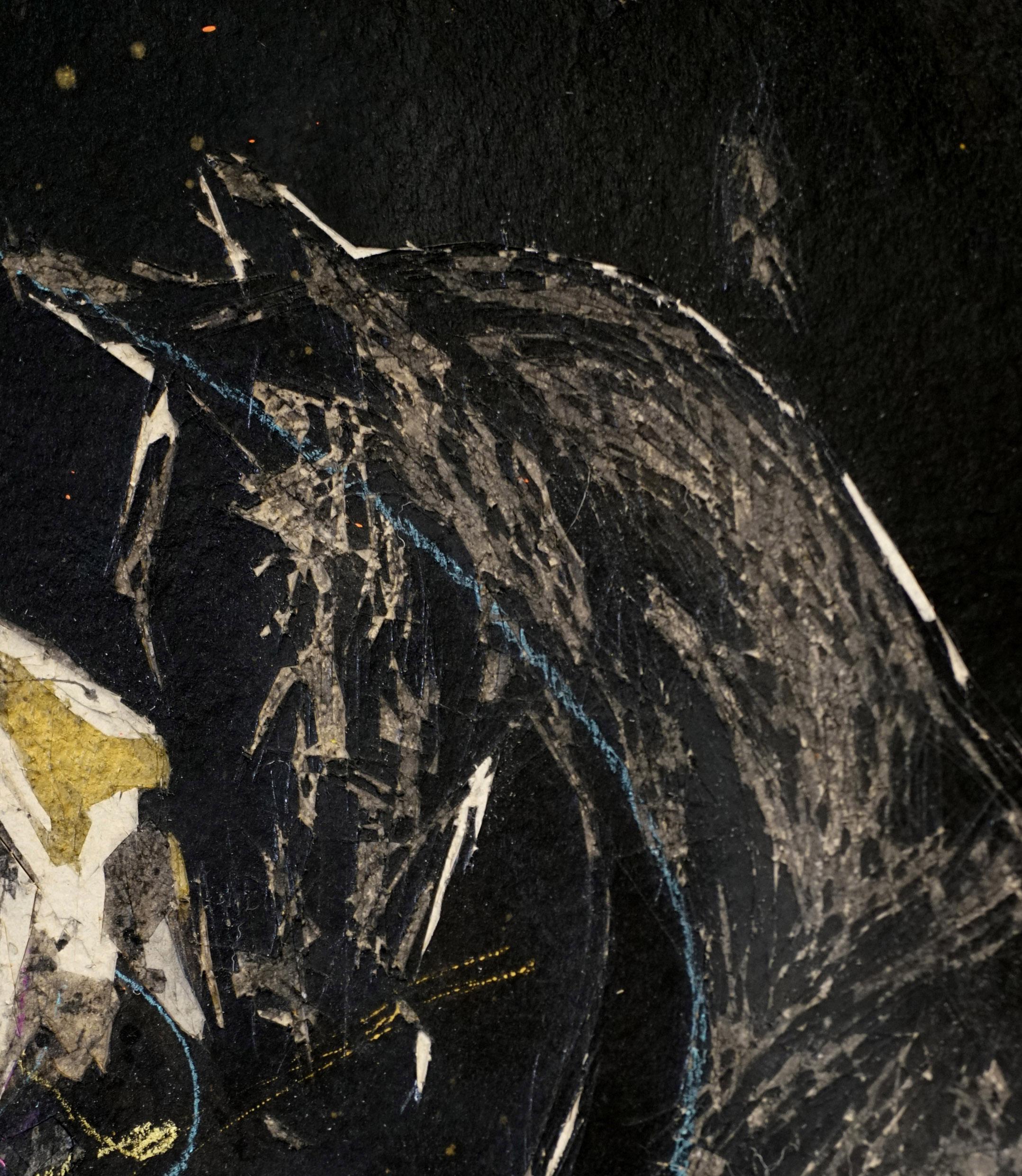 Nocturnal Melody 24 di Zhang Hongyu - pittura di animali, cavalli in corsa in vendita 4