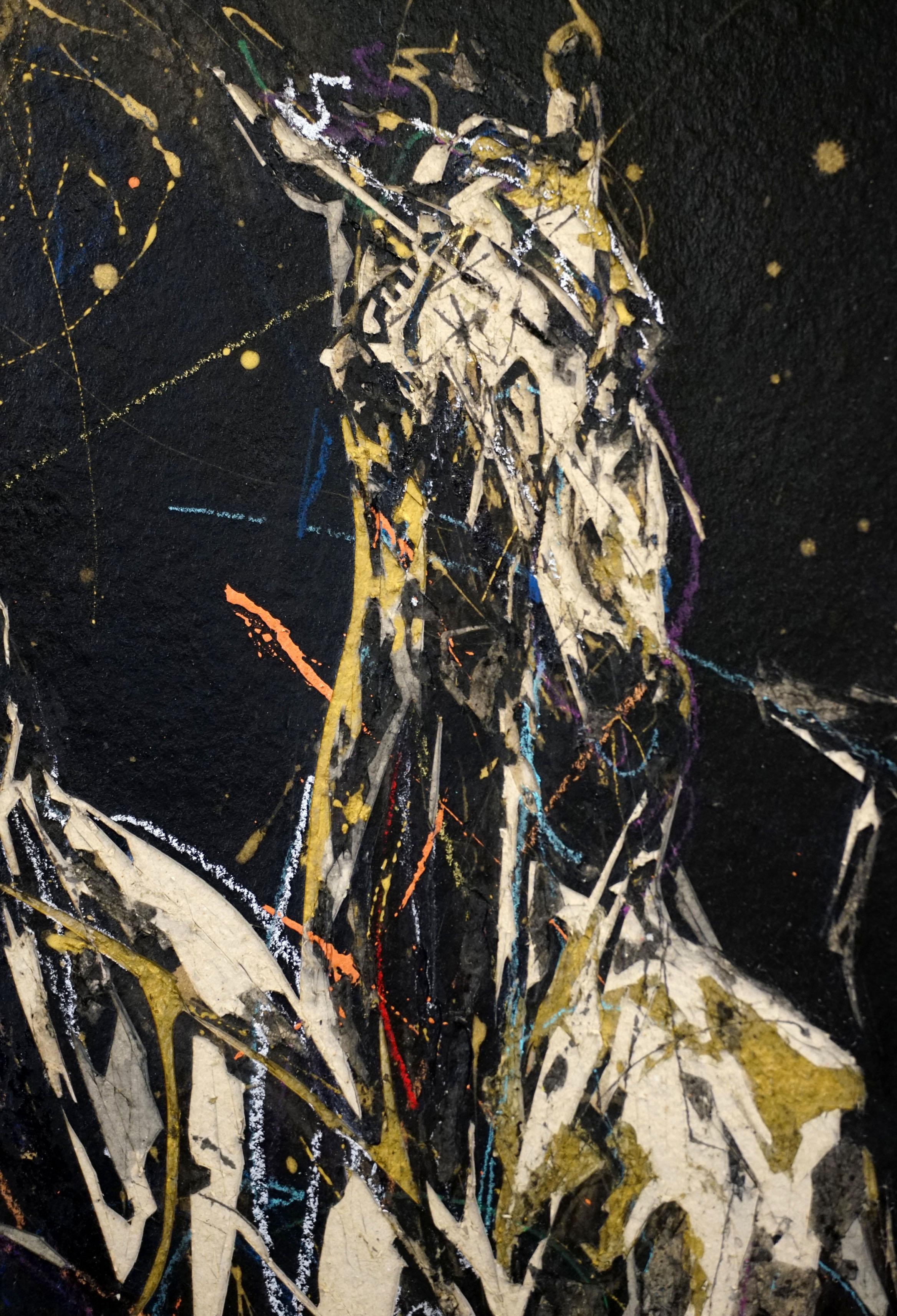 Nocturnal Melody 24 di Zhang Hongyu - pittura di animali, cavalli in corsa in vendita 6
