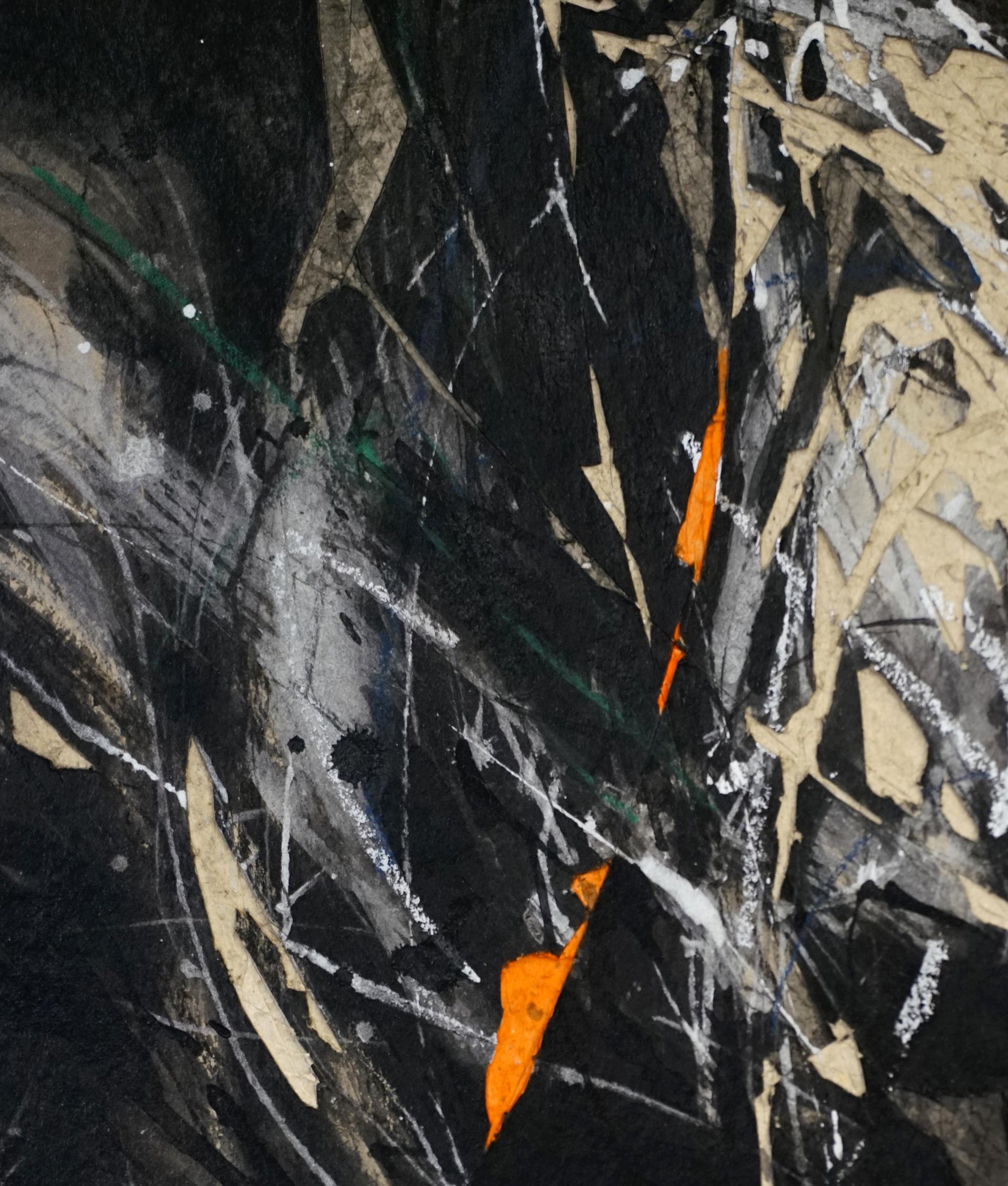 Nocturnal Melody 25 di Zhang Hongyu - pittura di animali, cavalli in corsa, buio in vendita 5