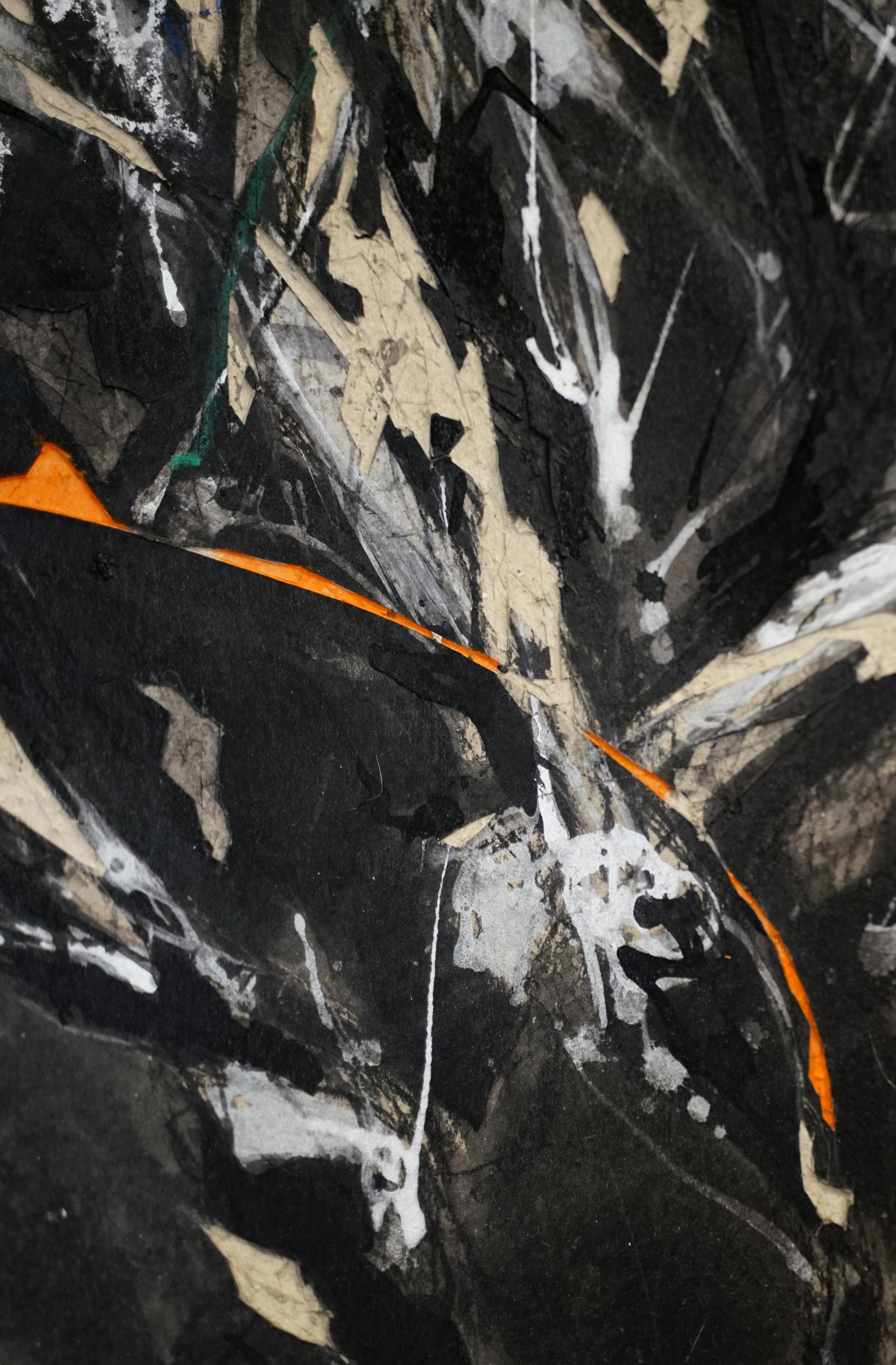 Nocturnal Melody 25 di Zhang Hongyu - pittura di animali, cavalli in corsa, buio in vendita 6