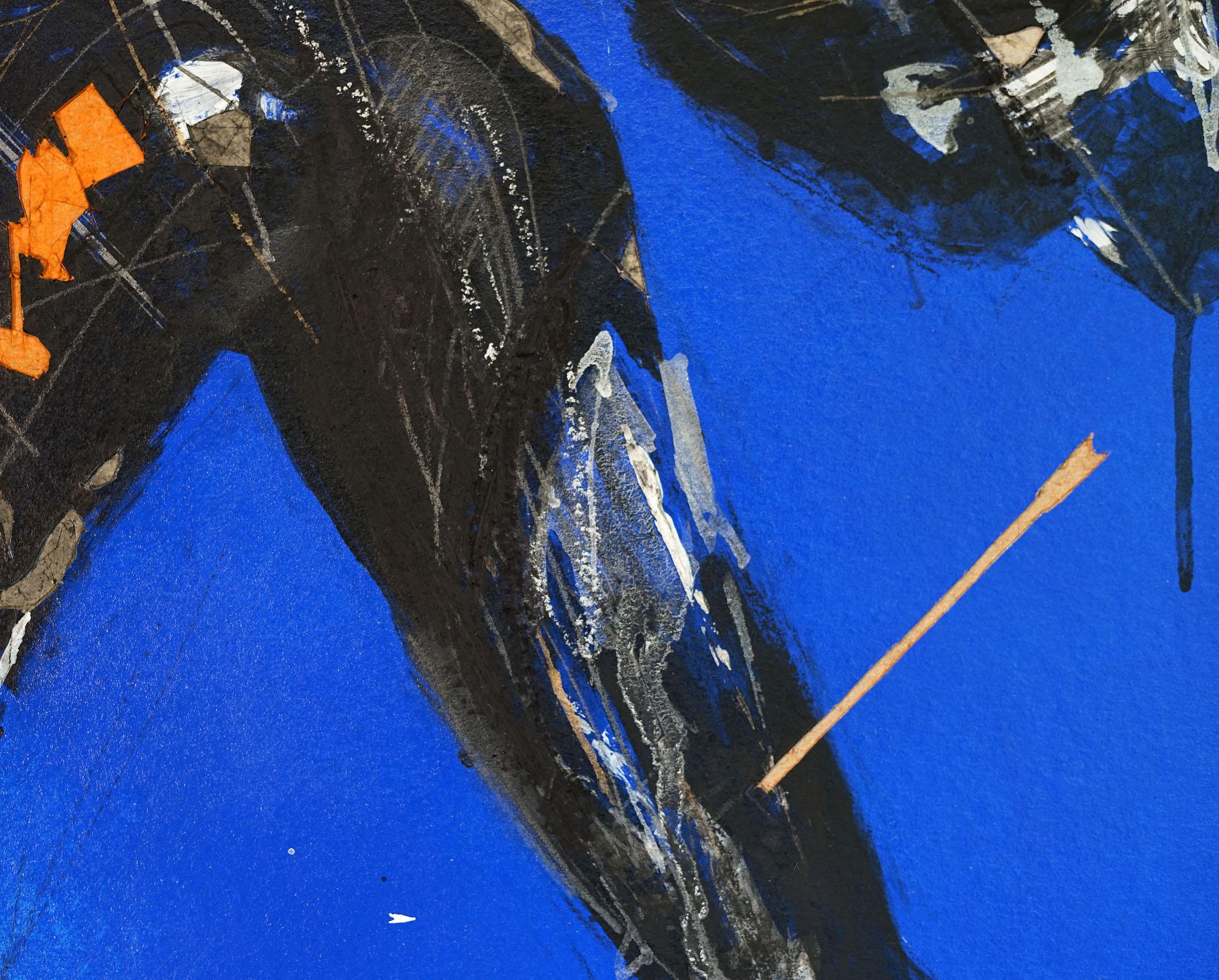 Tribute to Artists 17 by Zhang Hongyu - Contemporary portrait painting, blue For Sale 3