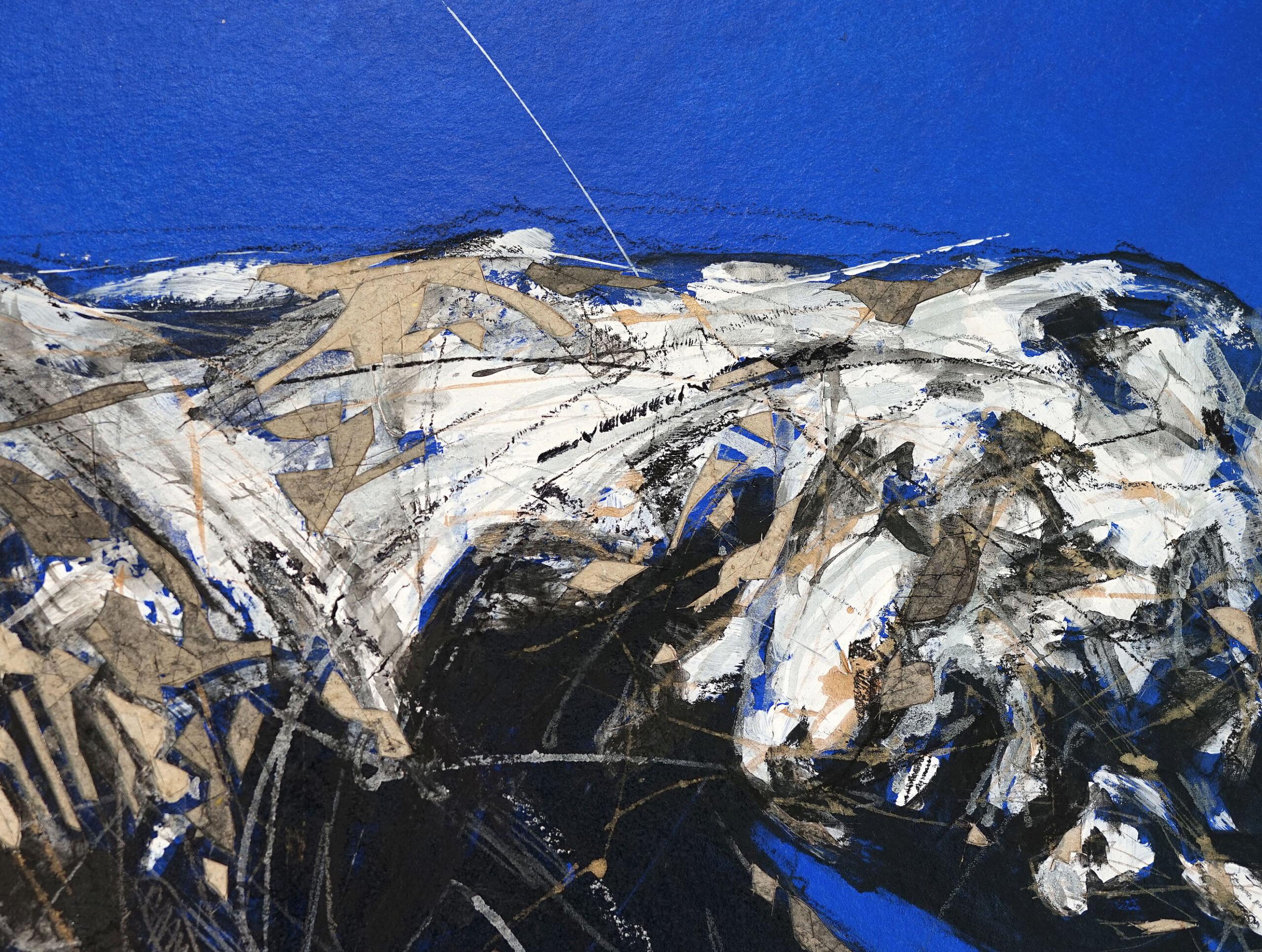 Tribute to Artists 17 by Zhang Hongyu - Contemporary portrait painting, blue For Sale 2