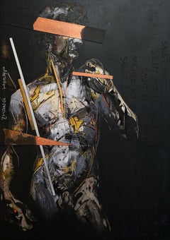 Tribute to Michelangelo III by Zhang Hongyu, Contemporary Painting, Mixed Media