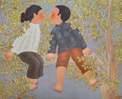 The Girl and Boy Romantic Life - Autumn Season - Tree