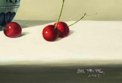 Cerezas en la mesa -  Pintura al óleo de Zhang Wei Guang - 2007