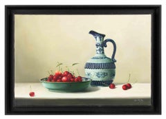Cherries on the Table -  Oil Painting by Zhang Wei Guang - 2007