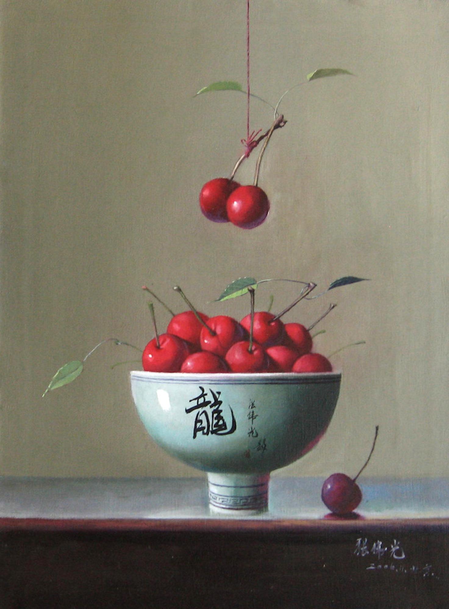 Cherries - Oil on Canvas by Zhang Wei Guang - 2000s