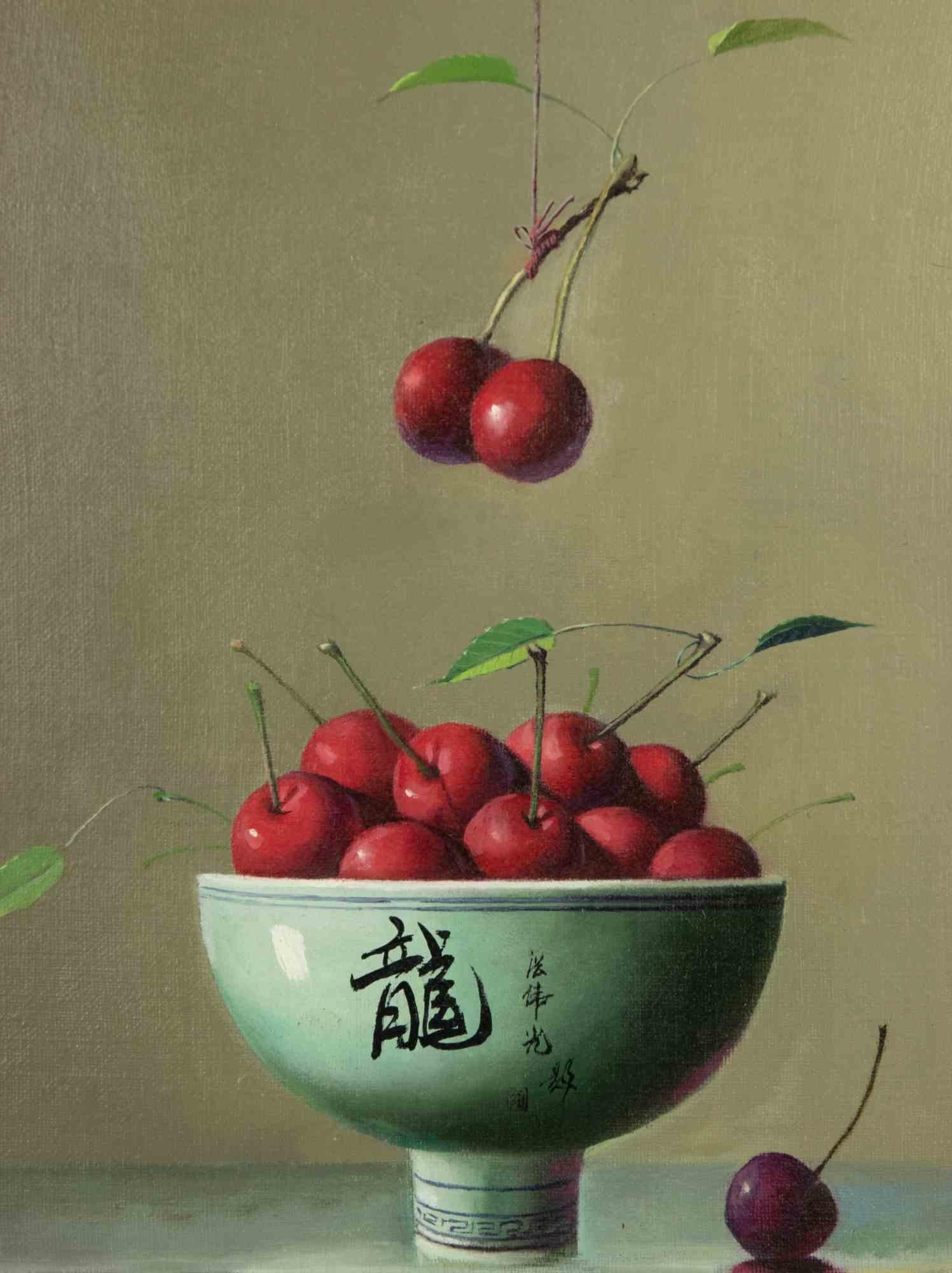realistic cherry painting