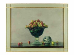 Crystal Vase with Apples - Oil Painting by Zhang Wei Guang - 2001