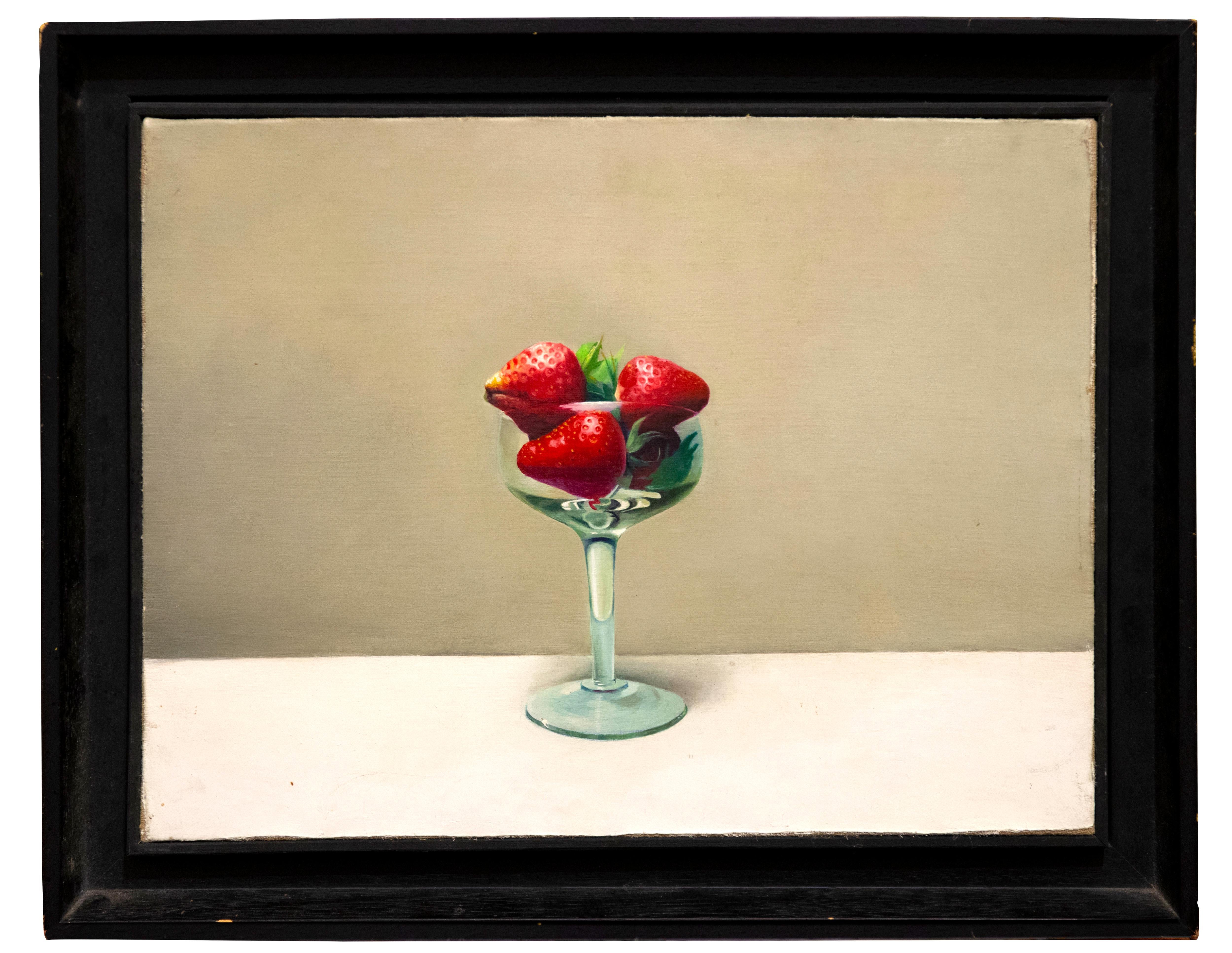  Cup with Strawberries - Oil on Canvas by Zhang Wei Guang (Mirror) - 2000