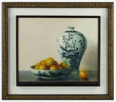 Eier und Oranges mit Vase – Ölgemälde von Zhang Wei Guang – 2006