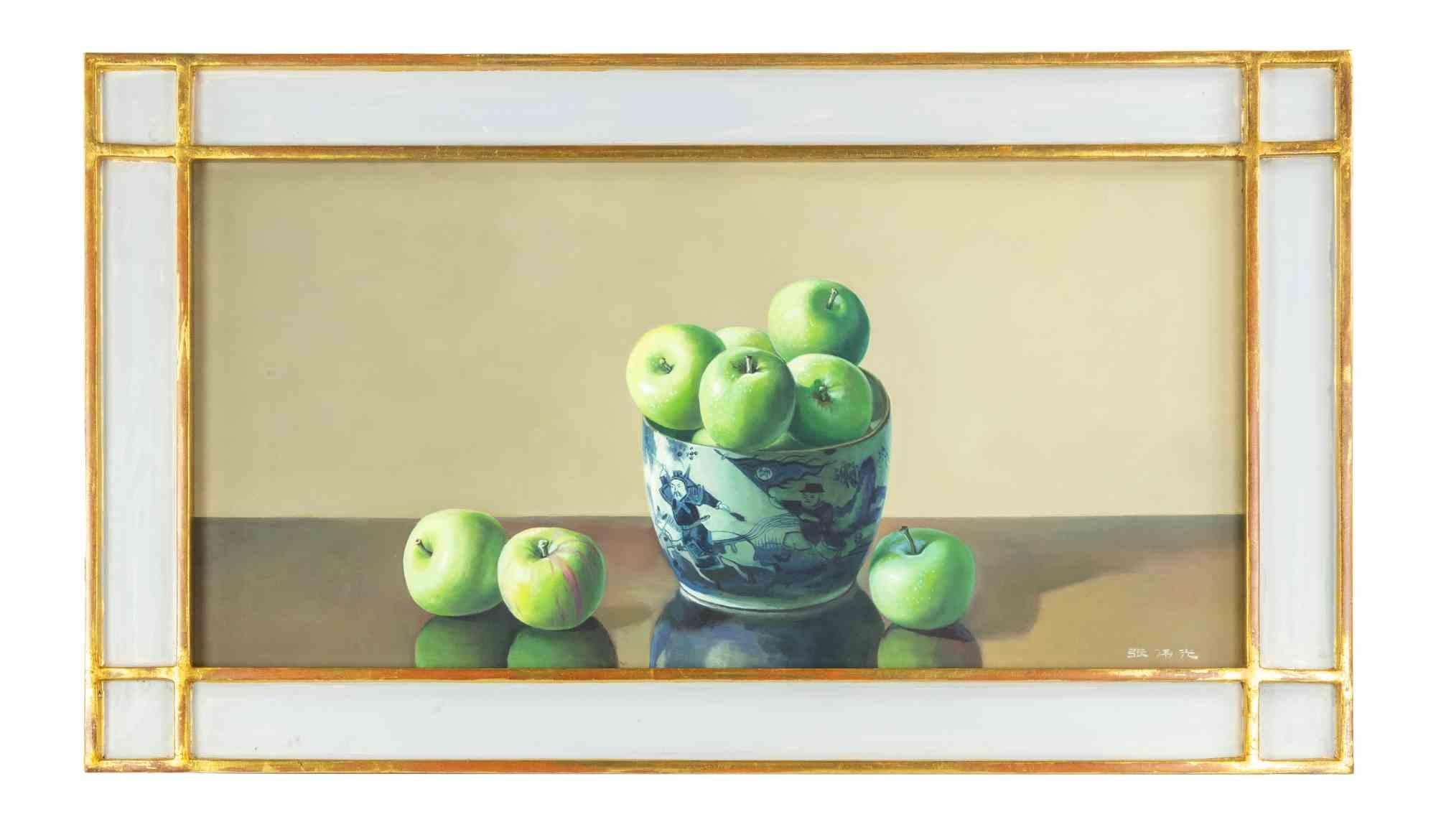 green apple oil painting