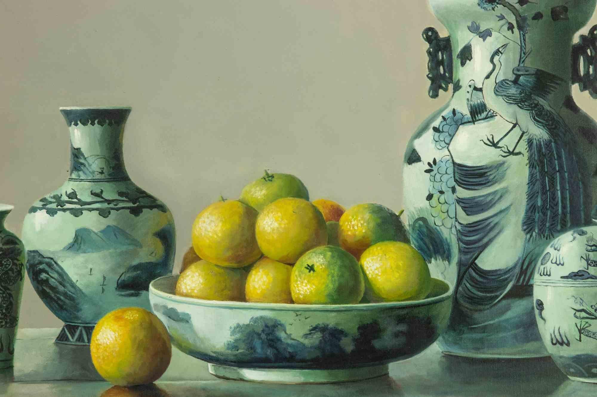 Oranges - Oil Painting by Zhang Wei Guang - 2000s For Sale 2