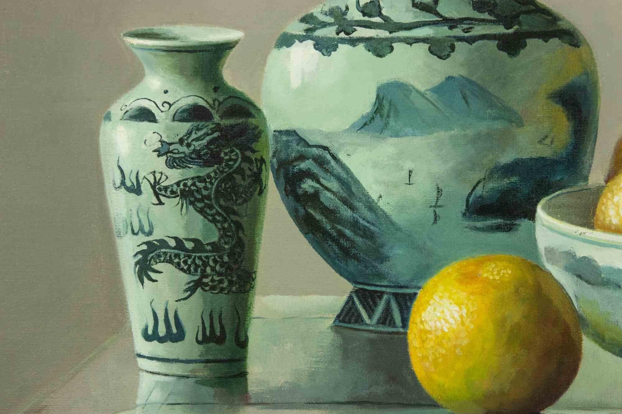 Oranges - Oil Painting by Zhang Wei Guang - 2000s For Sale 3