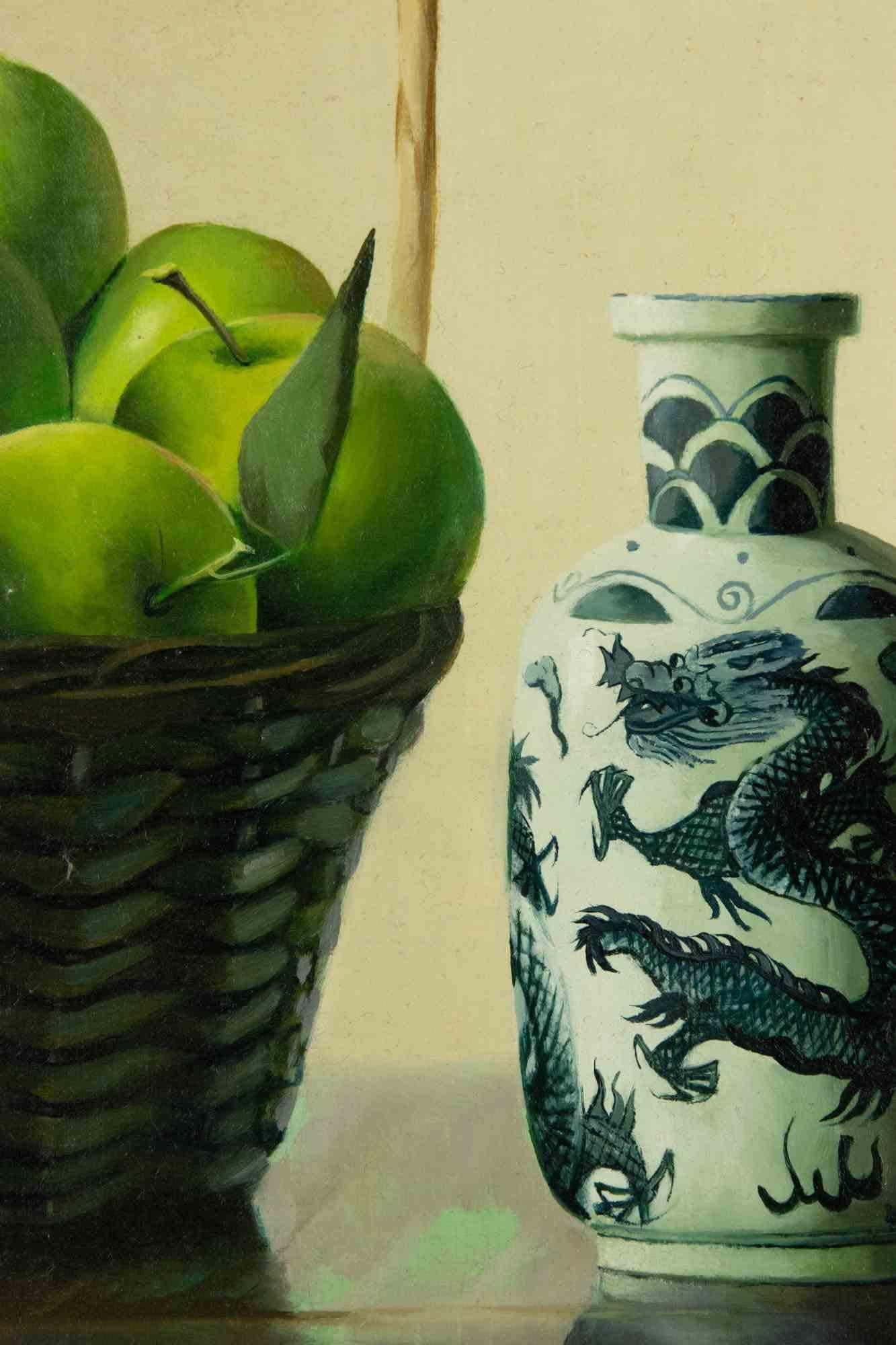 Naturaleza muerta - Pintura al óleo de Zhang Wei Guang - Década de 2000 en venta 2