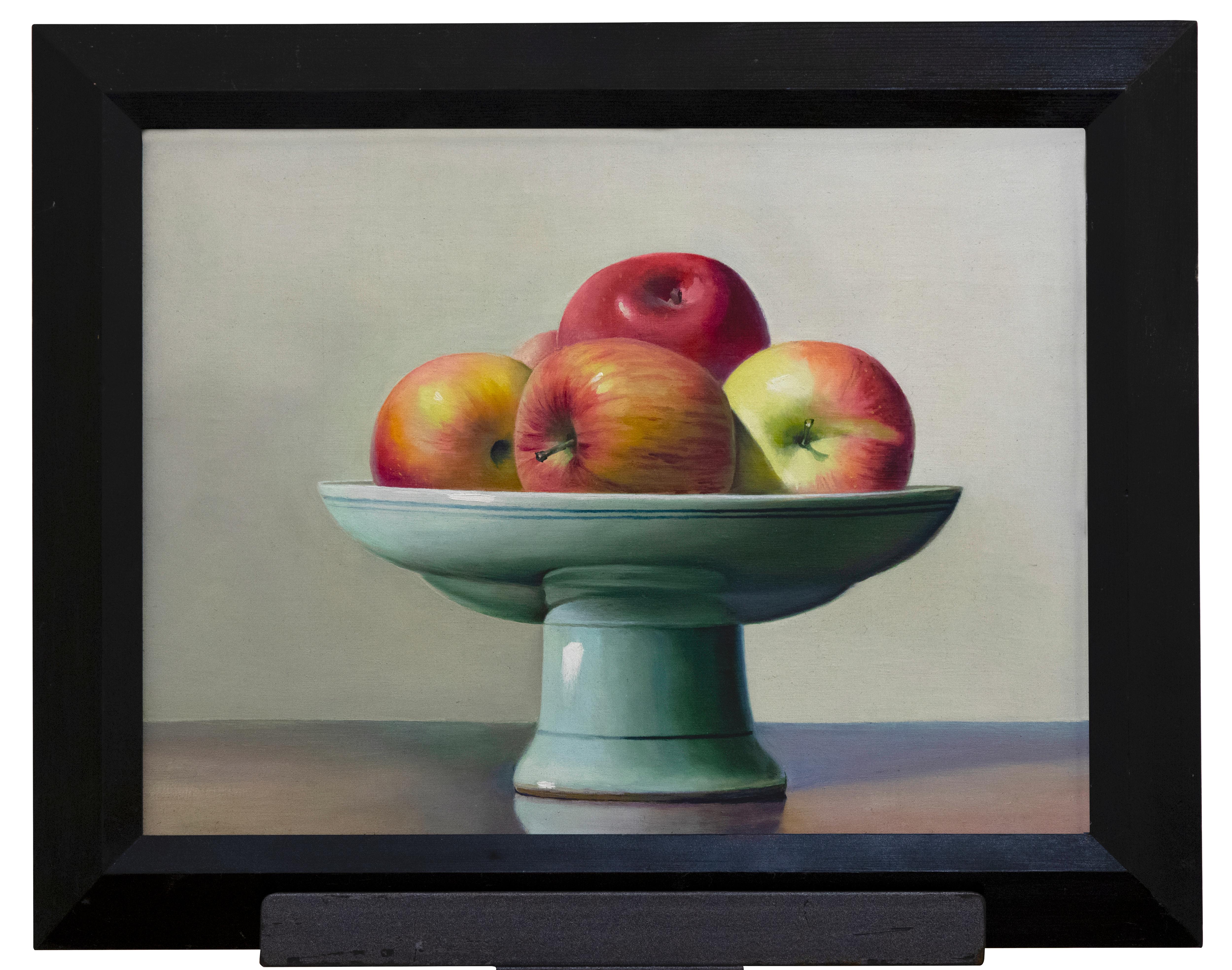 Stillleben mit Äpfeln – Öl auf Leinwand von Zhang Wei Guang (Mirror) – 2000