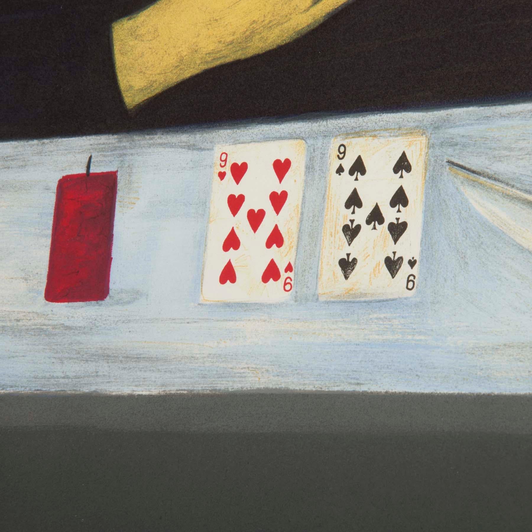 Nine of Hearts, Nine of Spades - Contemporary, 21st Century, Lithograph, Editon - Black Figurative Print by Zhang Xiaogang
