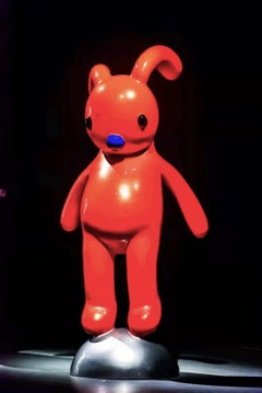 Flying Rabbit Red Color Our Door Life Size