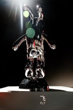 Flying Rabbit Stainless Steel Sculpture Black