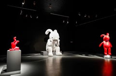 I am So Excited Red Bear Handstand Pop Art Sculpture